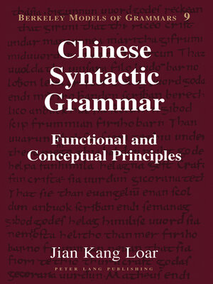 cover image of Chinese Syntactic Grammar